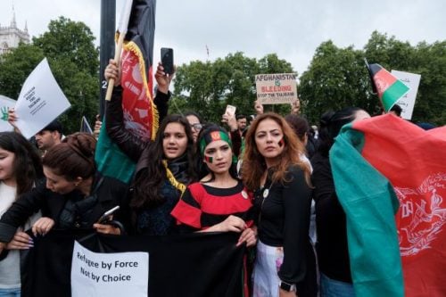 protest against the Taliban