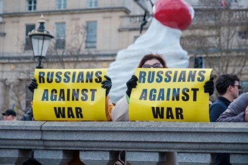 Russian protest against Ukrainian invasion